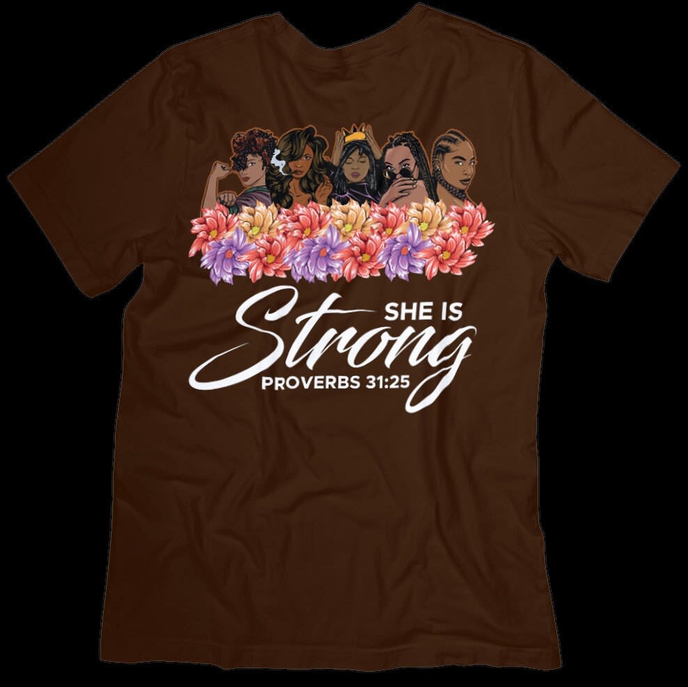 She Is Strong T-shirt - Two Anointed Hands