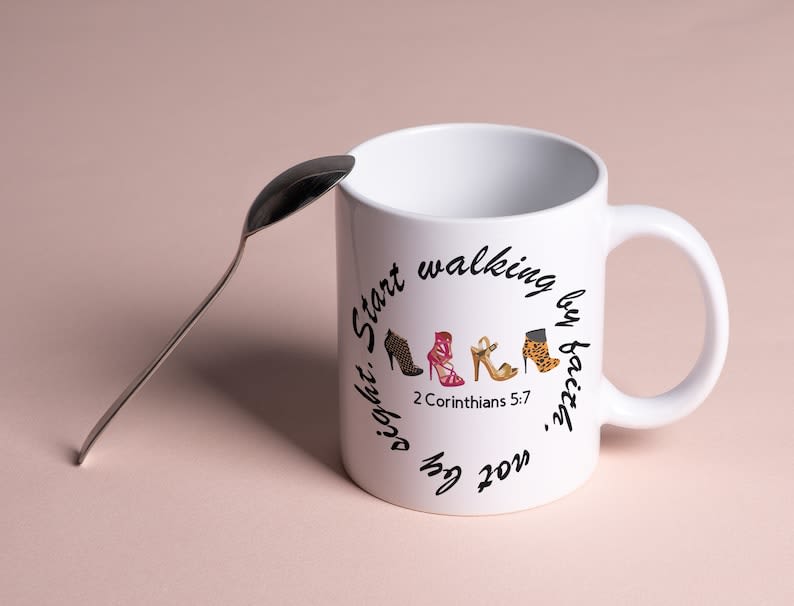 Walk by Faith Mug - Two Anointed Hands