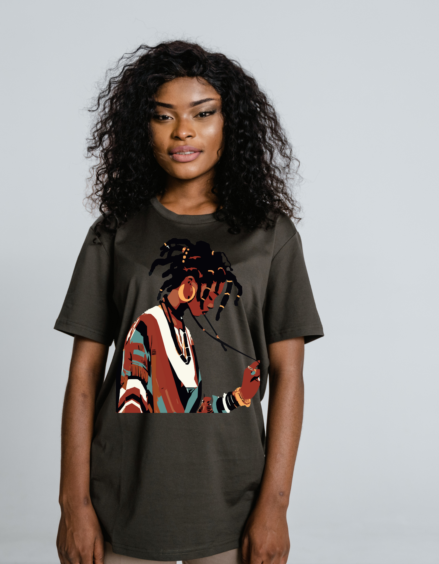 Boho t-shirt, women's t-shirt, graphic tees, african-american woman tee - Two Anointed Hands