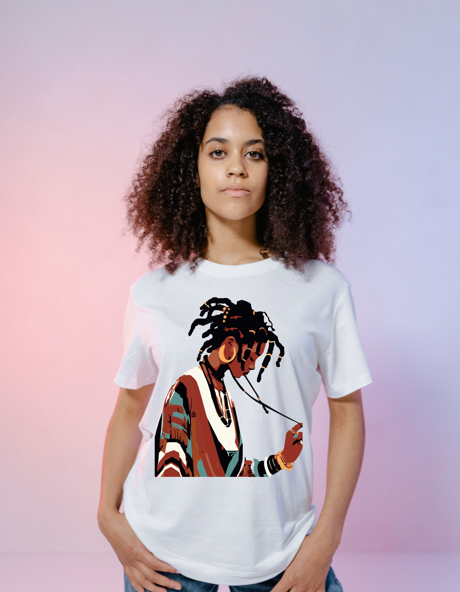 Boho t-shirt, women's t-shirt, graphic tees, african-american woman tee - Two Anointed Hands