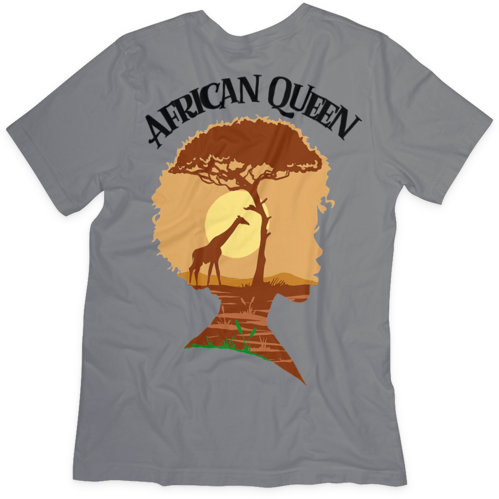 African Queen T-shirt - Bold Afrocentric Design, Soft Cotton, Unisex Fit - Two Anointed Hands