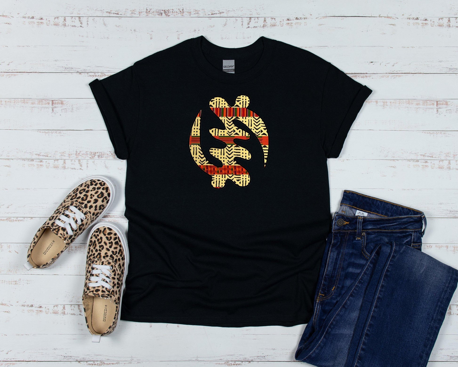 Gye Nyame T-shirt - African Symbol Design, Soft Cotton, Unisex Fit - Two Anointed Hands