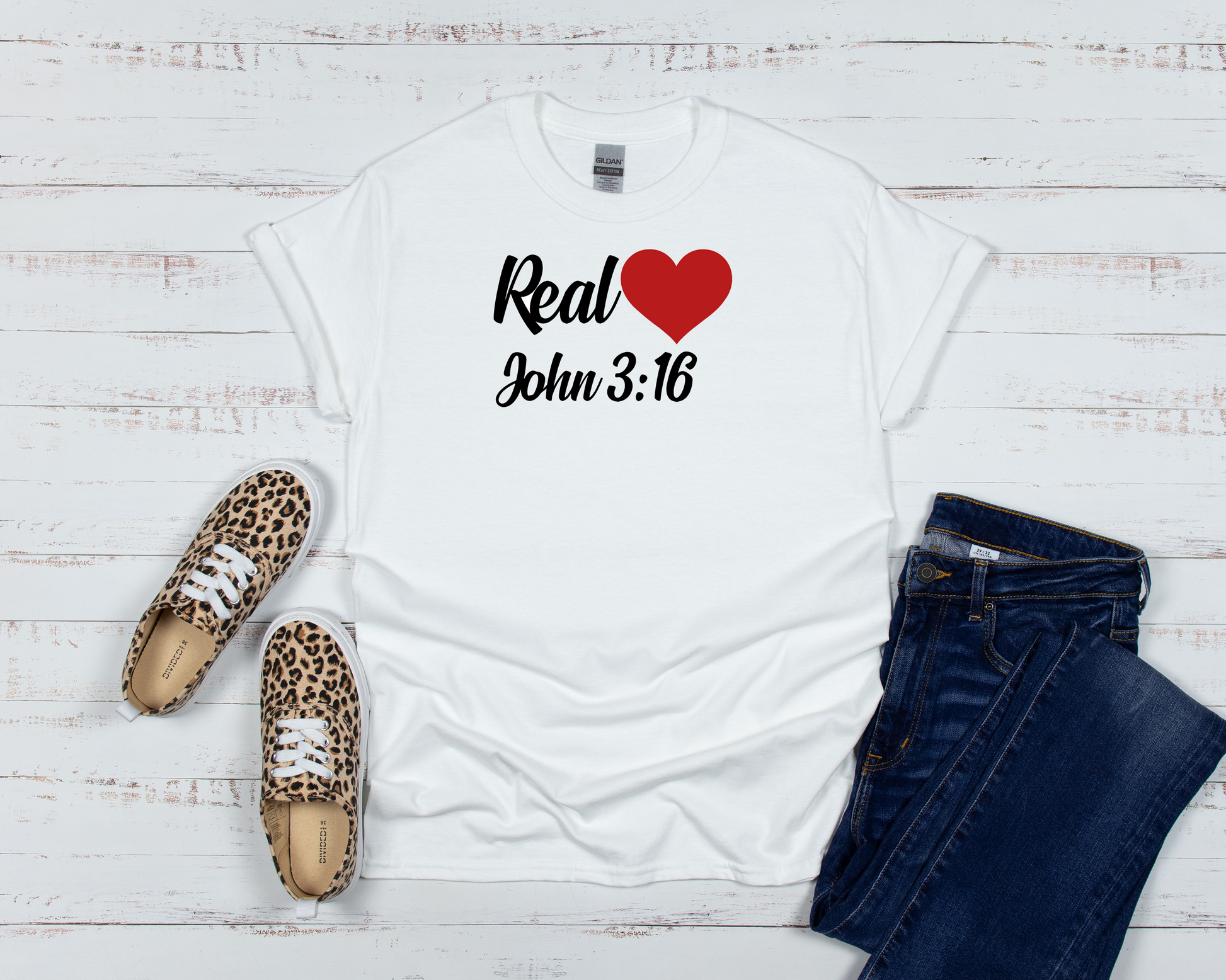 Real Love Inspirational Graphic T-shirt - Two Anointed Hands