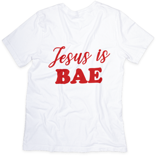 Jesus Is Bae T-shirt - Fun Faith-Based Design, Soft Cotton, Unisex Fit - Two Anointed Hands