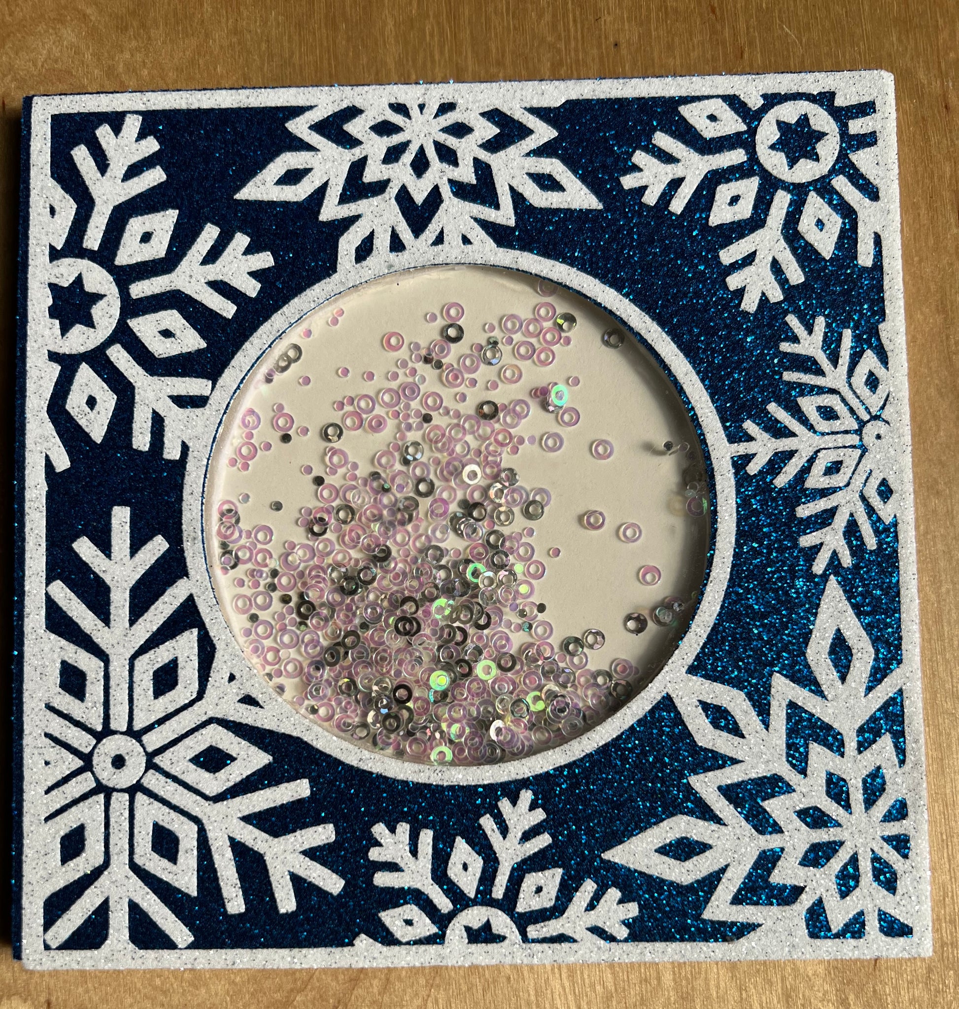 Two Anointed Hands - Snowflake Shaker Card